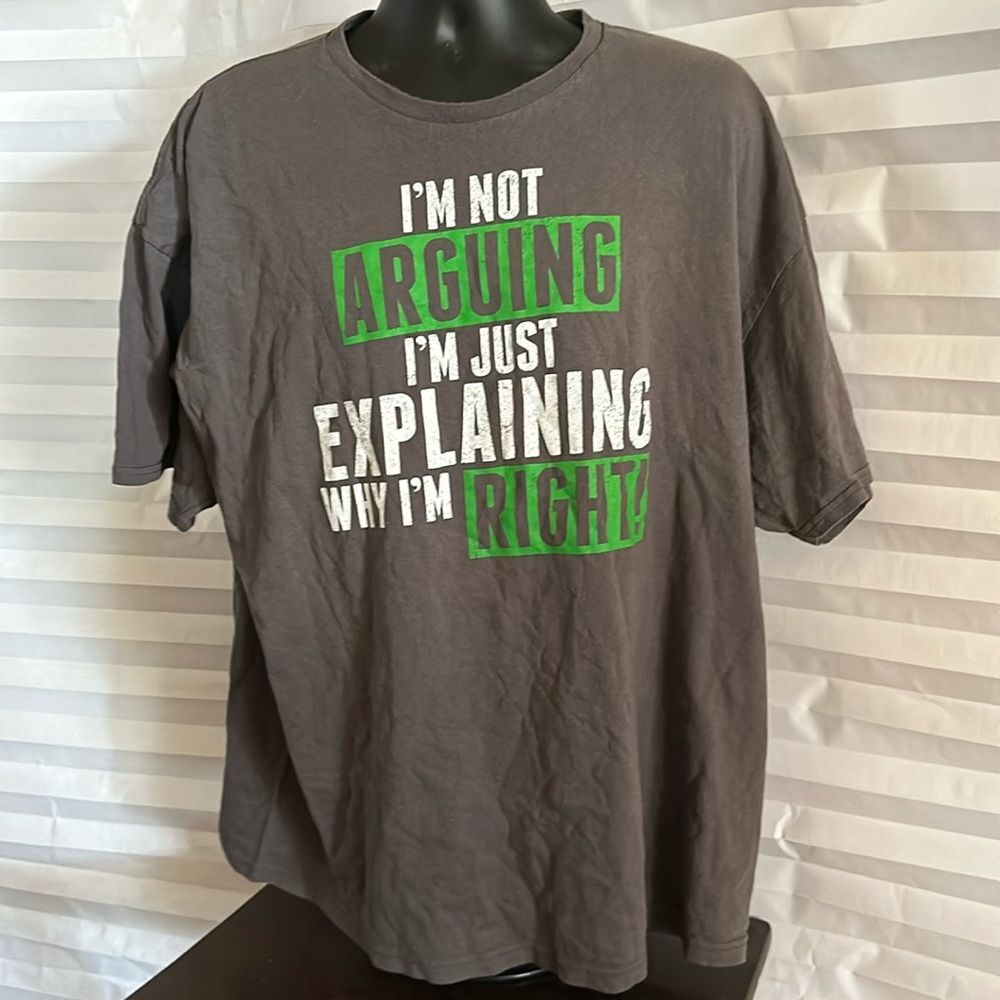 Men’s Gray Graphic T-Shirt “I’m Not Arguing I’m Just Explaining Why I’m Right”